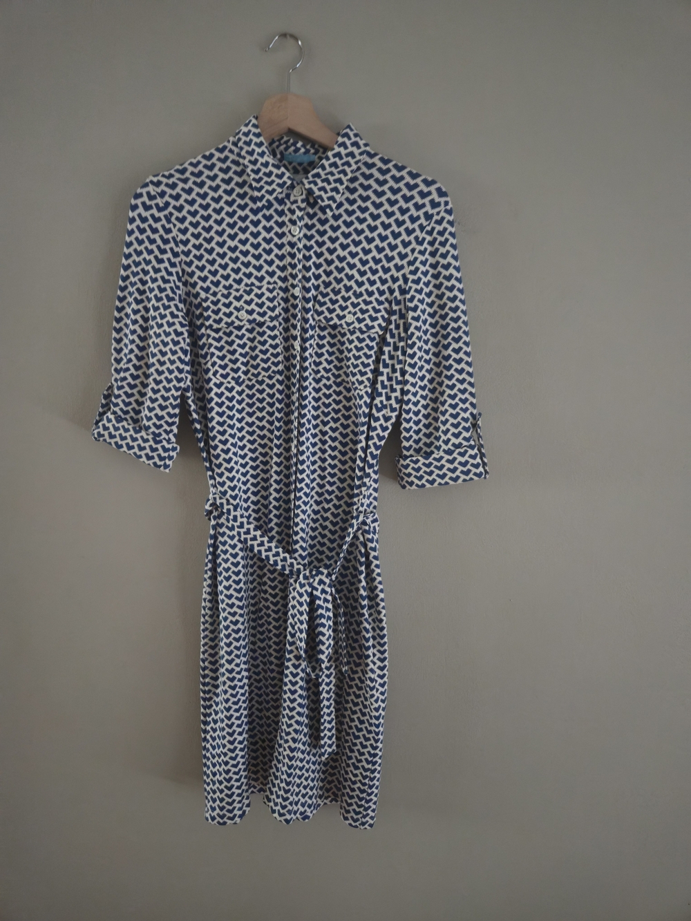 J McLaughlin Catalina Cloth Dress Button Down Shirt Dress 3/4 Sleeves